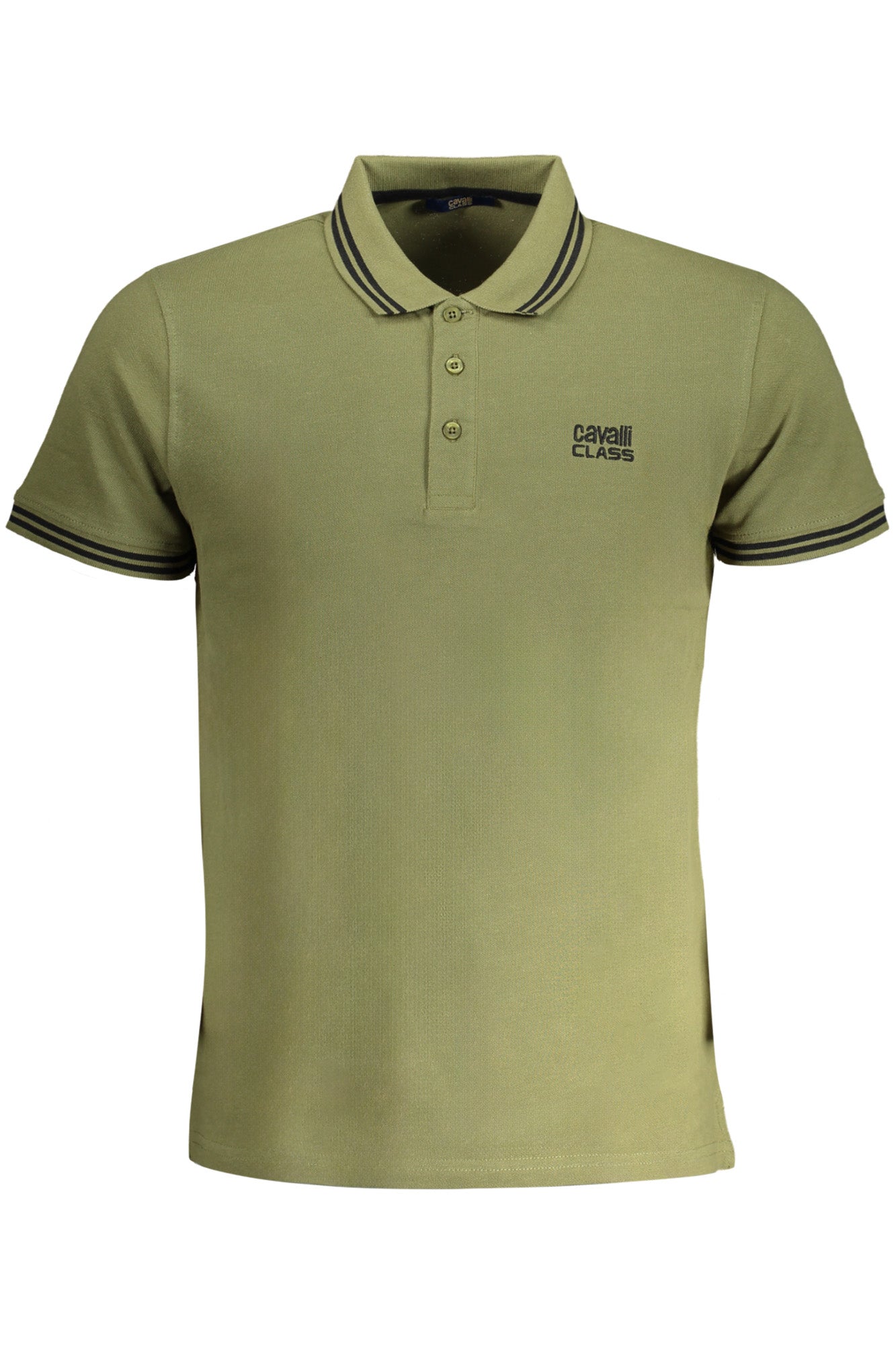 CAVALLI CLASS MEN'S GREEN SHORT SLEEVED POLO SHIRT-Polo-CAVALLI CLASS-GREEN-M-Urbanheer