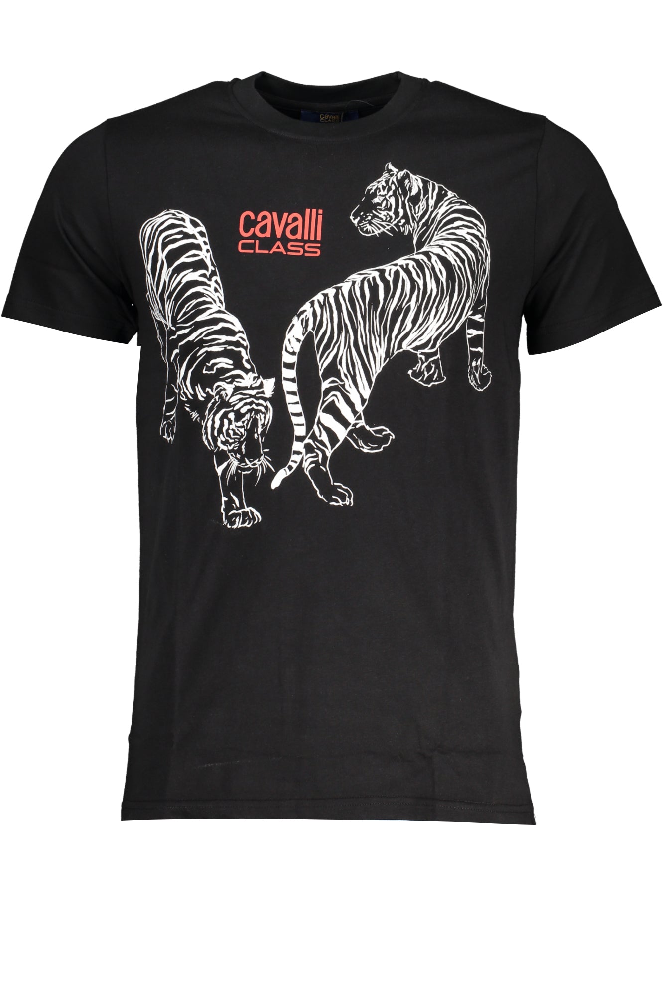 CAVALLI CLASS MEN'S SHORT SLEEVE T-SHIRT BLACK-T-Shirt-CAVALLI CLASS-BLACK-L-Urbanheer