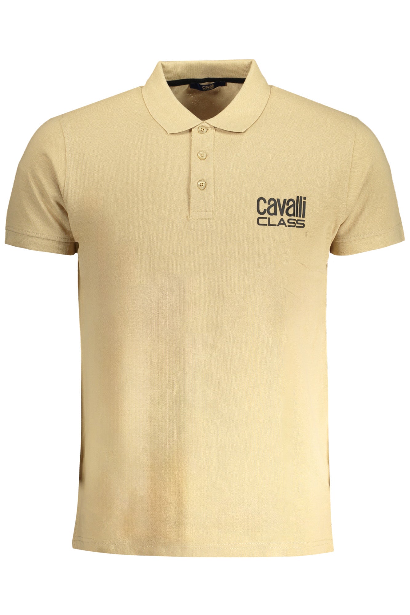 CAVALLI CLASS MEN'S SHORT SLEEVED POLO SHIRT BEIGE-Polo-CAVALLI CLASS-BEIGE-M-Urbanheer
