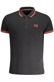 CAVALLI CLASS MEN'S SHORT SLEEVED POLO SHIRT BLACK-Polo-CAVALLI CLASS-BLACK-M-Urbanheer