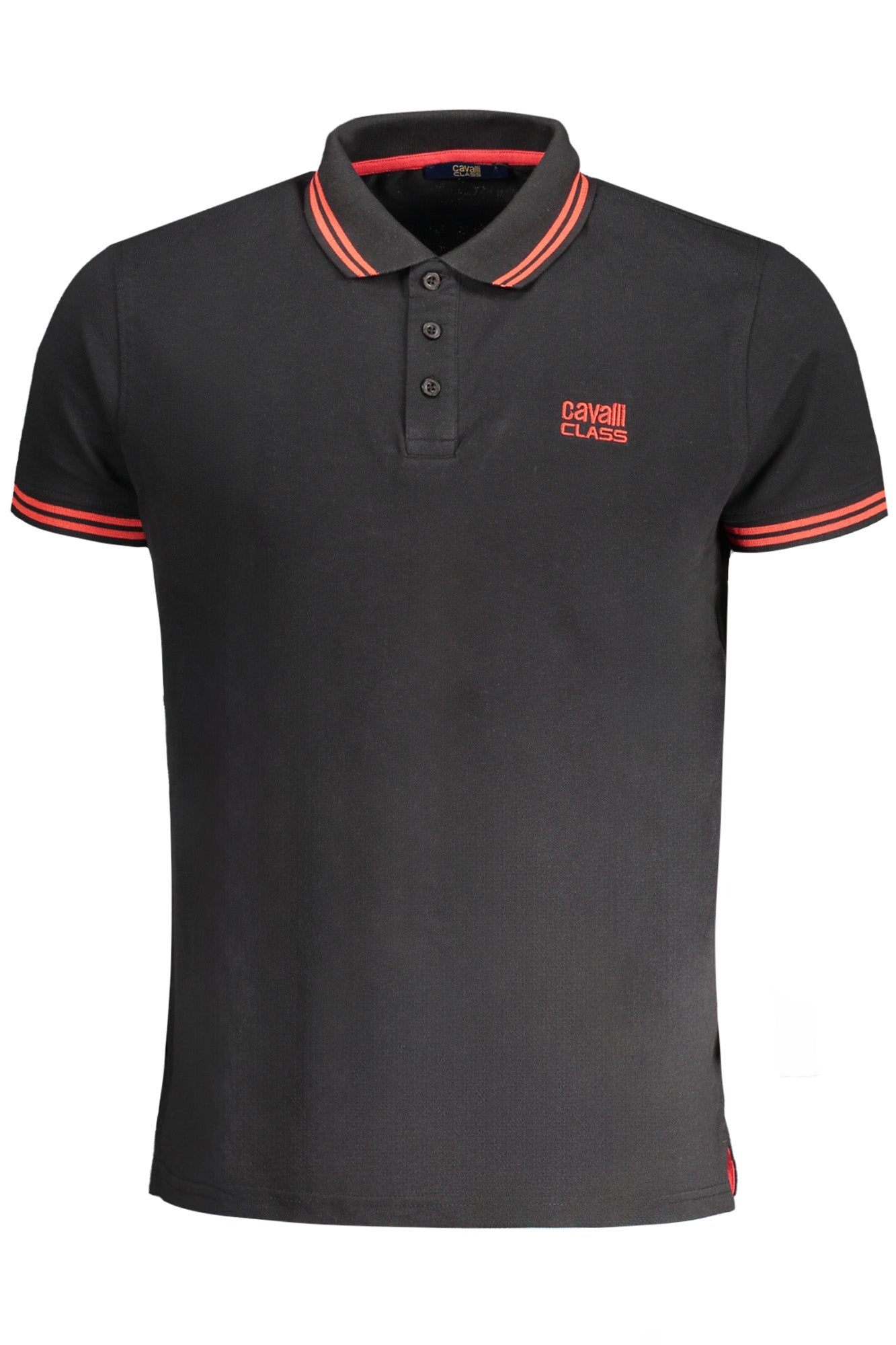 CAVALLI CLASS MEN'S SHORT SLEEVED POLO SHIRT BLACK-Polo-CAVALLI CLASS-BLACK-M-Urbanheer