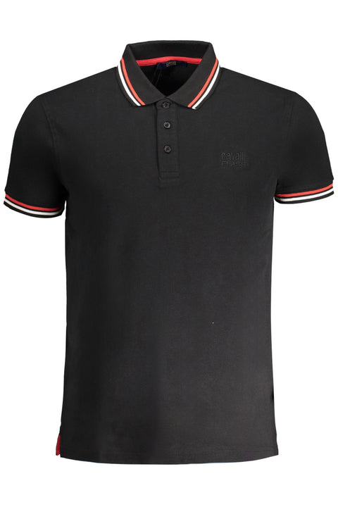 CAVALLI CLASS MEN'S SHORT SLEEVED POLO SHIRT BLACK-Polo-CAVALLI CLASS-BLACK-M-Urbanheer