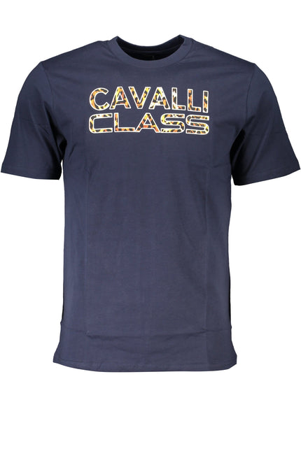 CAVALLI CLASS MEN'S SHORT SLEEVED T-SHIRT BLUE-T-Shirt-CAVALLI CLASS-Urbanheer