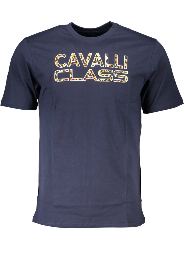 CAVALLI CLASS MEN'S SHORT SLEEVED T-SHIRT BLUE-T-Shirt-CAVALLI CLASS-Urbanheer