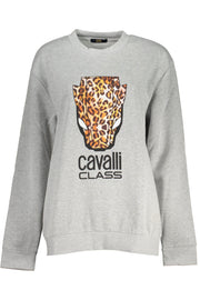 Cavalli Class Women'S Gray Zipless Sweatshirt-Felpe-CAVALLI CLASS-GREY-S-Urbanheer