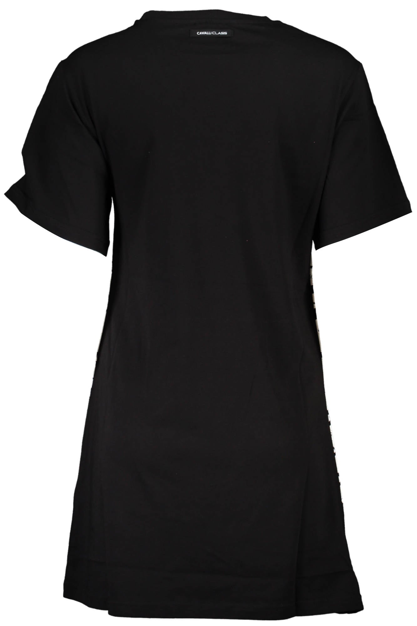 CAVALLI CLASS WOMEN'S SHORT DRESS BLACK-Abiti-CAVALLI CLASS-BLACK-XS-Urbanheer
