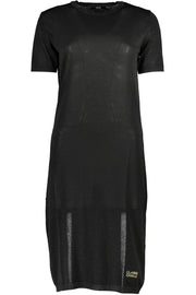 CAVALLI CLASS WOMEN'S SHORT DRESS BLACK-Abiti-CAVALLI CLASS-BLACK-XS-Urbanheer
