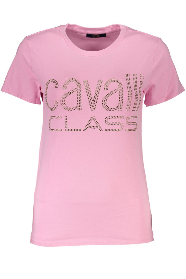 CAVALLI CLASS WOMEN'S SHORT SLEEVE T-SHIRT PINK-T-Shirt-CAVALLI CLASS-Urbanheer