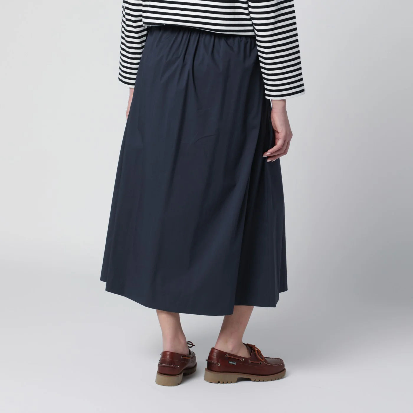 PT Torino Blue pleated cotton-blend skirt
