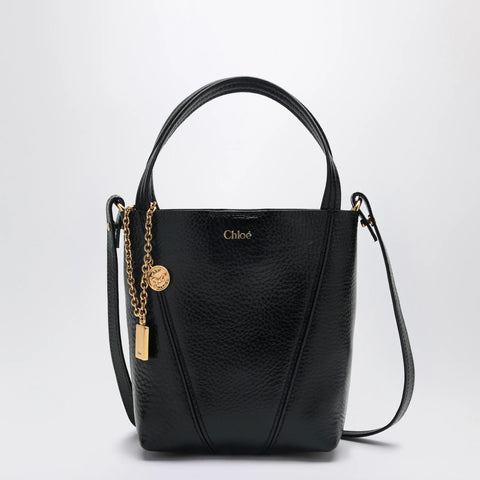 Chloé Small Spin black leather tote bag