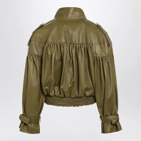 Chloé Eucalyptus cropped jacket with leather belt