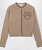 Chloé Light Brown Wool and Cashmere Logo Cardigan