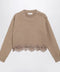 Chloé Cropped turtleneck sweater in wool-cashmere Bleached brown