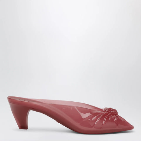 Chloé Pink transparent TPU Jelly mules with bow