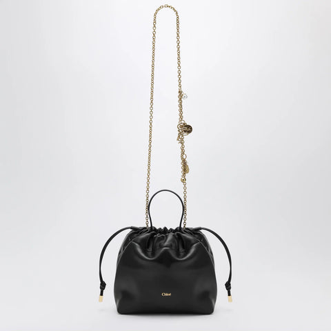 Chloé Small Icons shoulder bag with chain in lambskin black