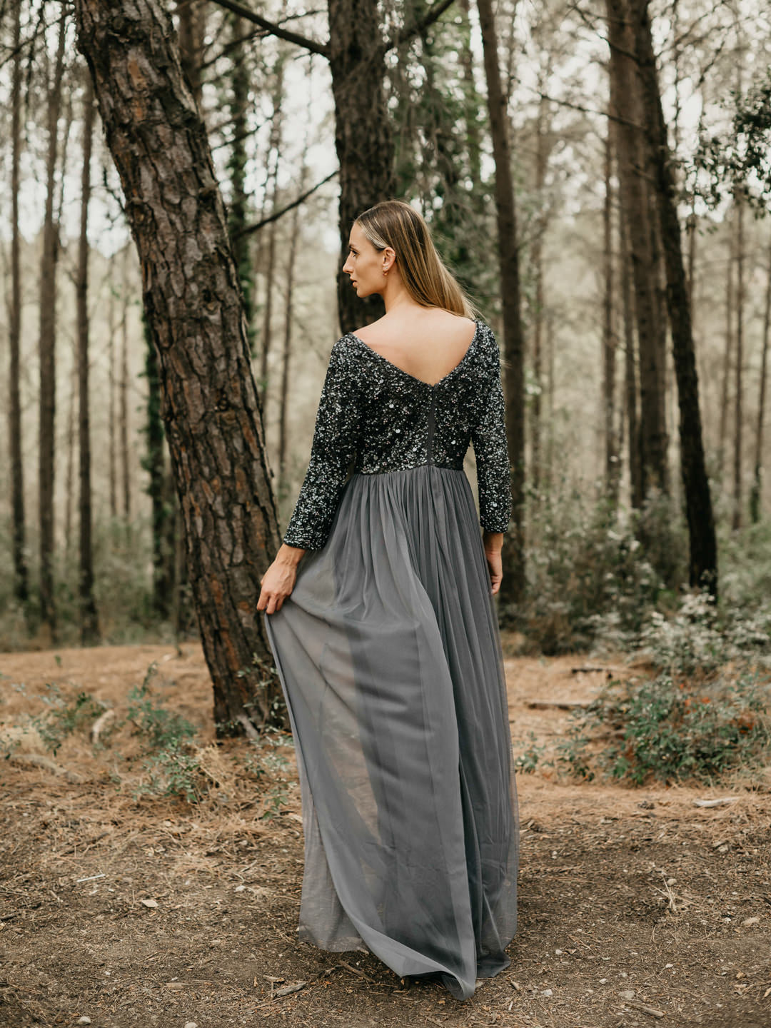 CHANTY MAXI-LONG DRESSES-Ceylan Bcn-DARK GRAY-XXS-Urbanheer