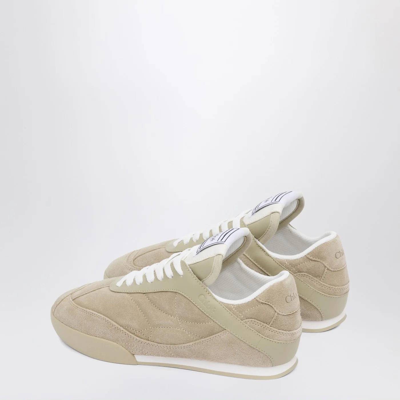 Chloé Kick Pale Khaki suede Sneakers