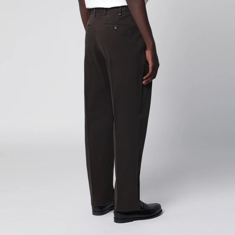PT Torino Dark Brown Cotton Trousers