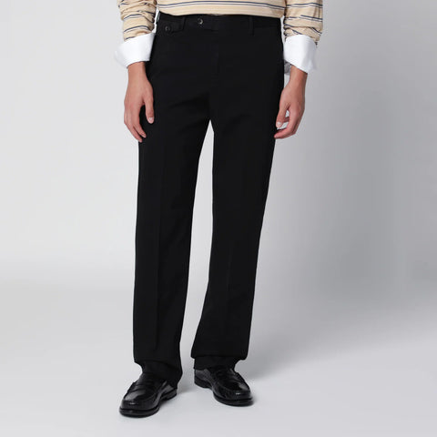 PT Torino Black Cotton Trousers