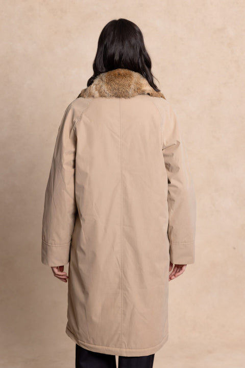 COBH Coat with Camel-Effect Fur Interior and Fur Collar