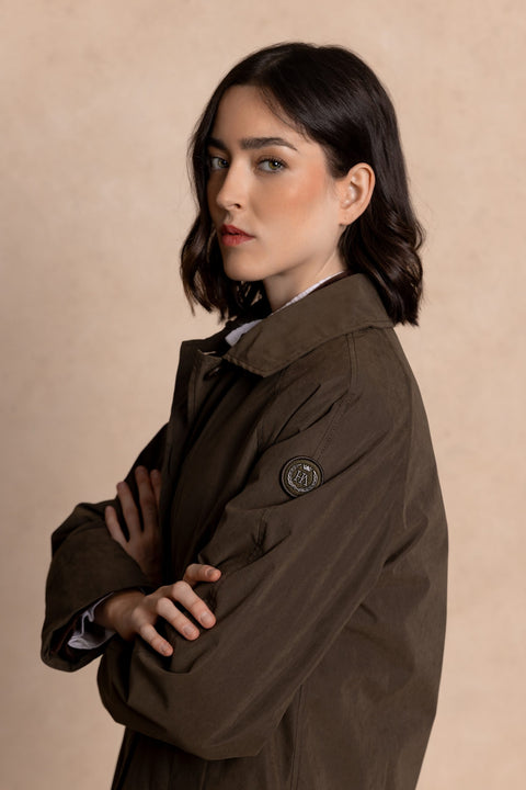COBH Coat with Camel-Effect Fur Interior and Fur Collar