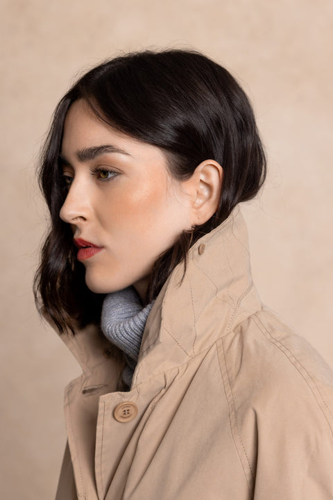COBH Coat with Camel-Effect Fur Interior and Fur Collar