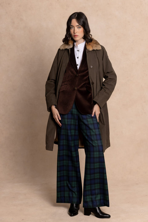 COBH Coat with Camel-Effect Fur Interior and Fur Collar