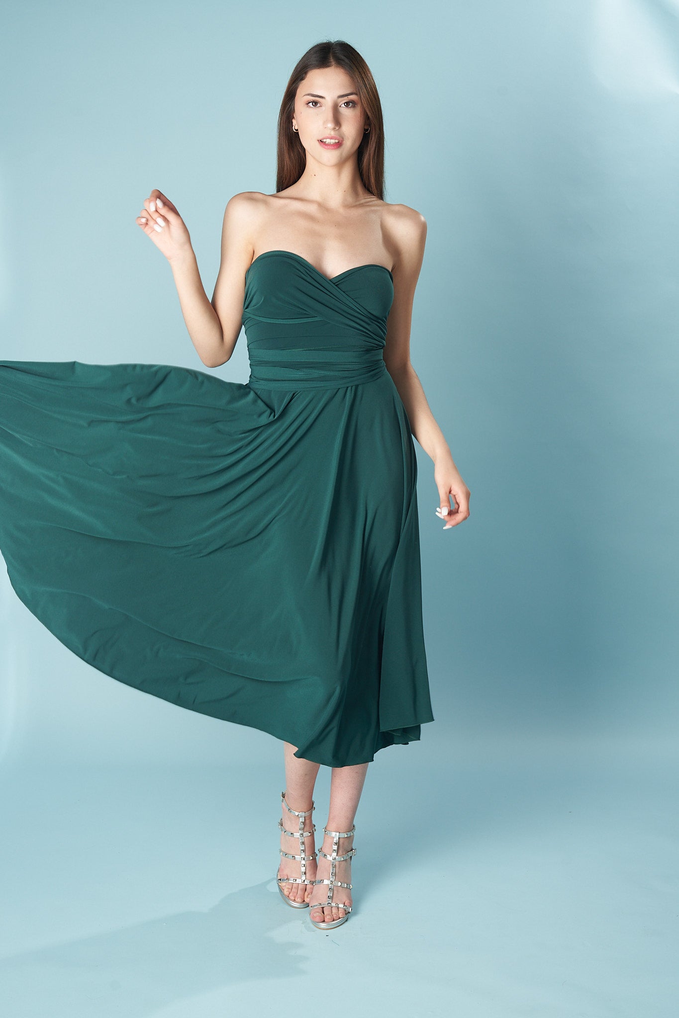 COCKTAIL DRESS-MULTIDRESS-Ceylan Bcn-GREEN-ÚNICA-Urbanheer