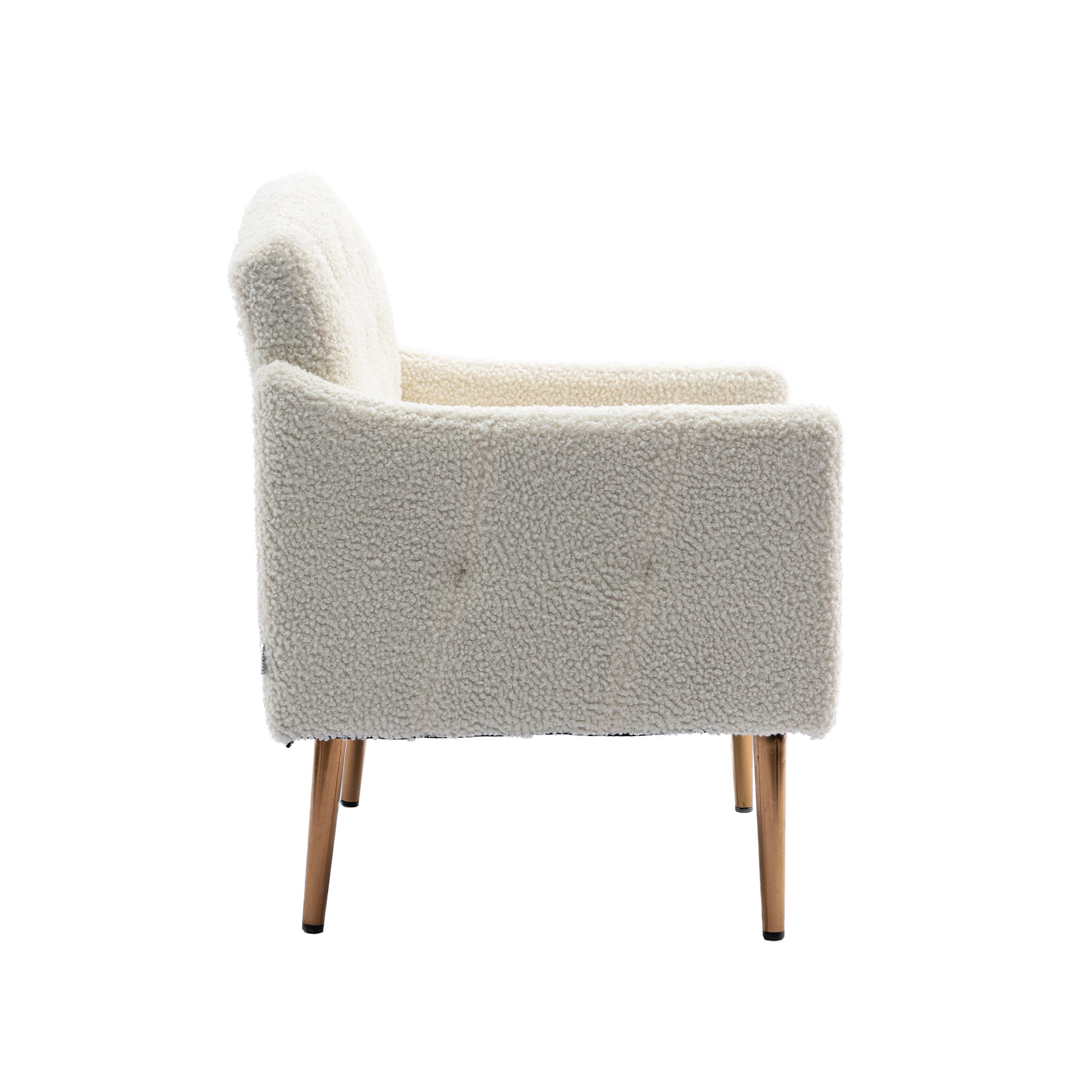 COOLMORE Modern Accent Chair with Arms, Tufted Decorative Fabric Armchair with Gold Metal Legs,-UH Decor-Default-Urbanheer