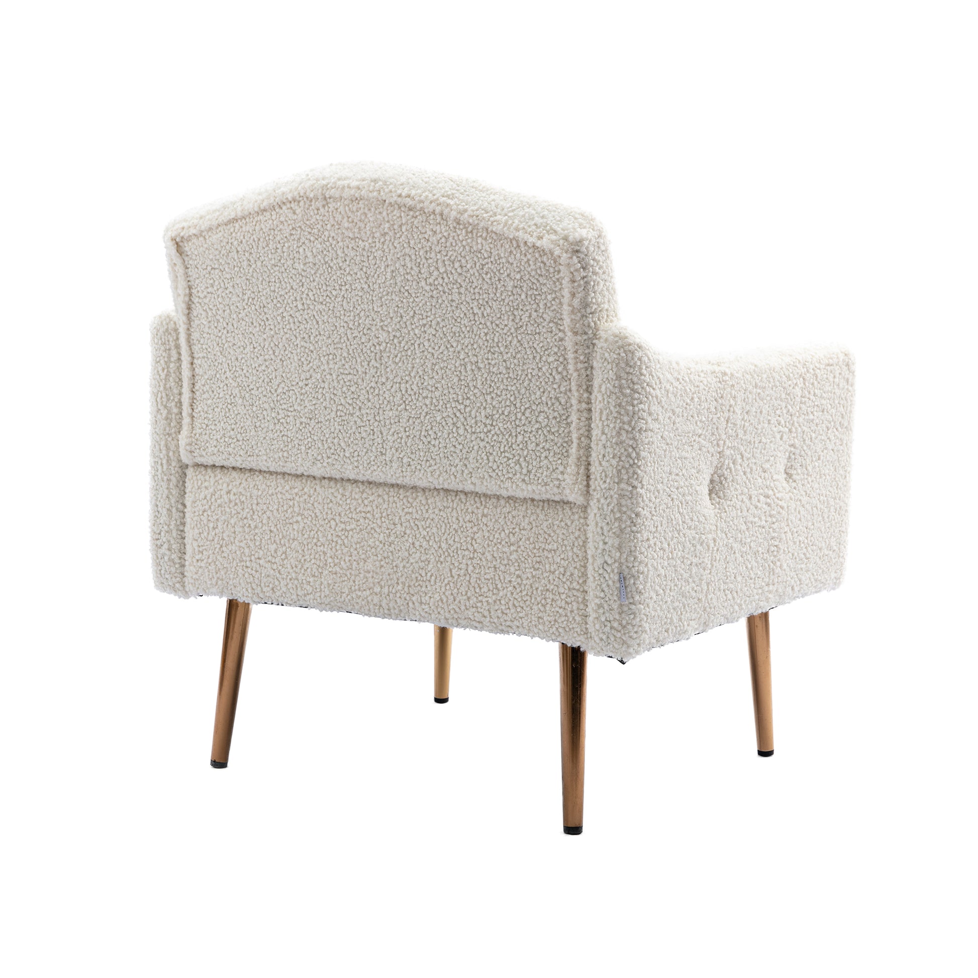 COOLMORE Modern Accent Chair with Arms, Tufted Decorative Fabric Armchair with Gold Metal Legs,-UH Decor-Default-Urbanheer