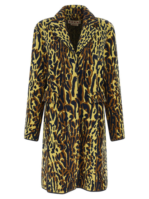 Marni Animalier Jacquard Wool Coat