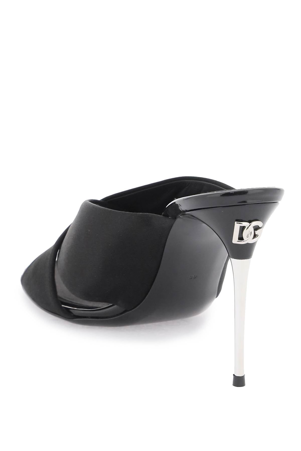 Dolce & Gabbana Satin Mules With Metal Heel.-Mules-Dolce & Gabbana-37-Urbanheer