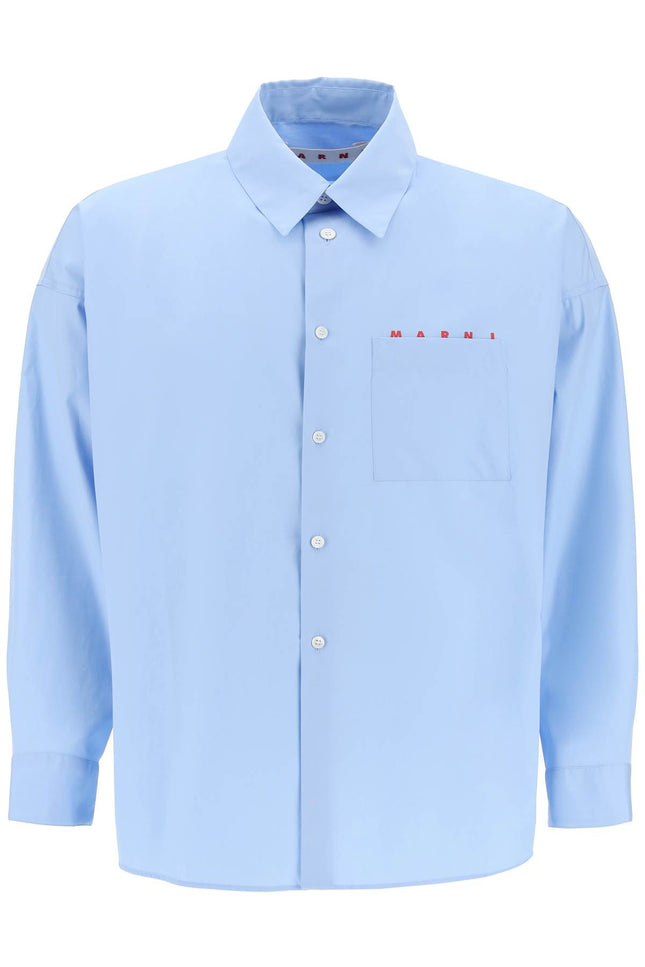 Marni Boxy Shirt With Italian Collar-Marni-Light blue-48-Urbanheer
