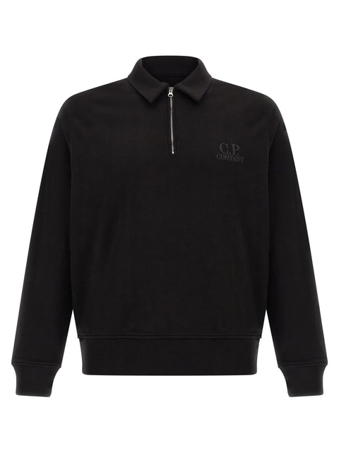 C.p. Company Black Cotton Fleece Sweatshirt