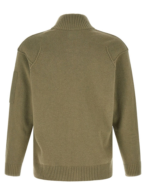 C.p. Company Lambswool Grs Cardigan With Lens Detail