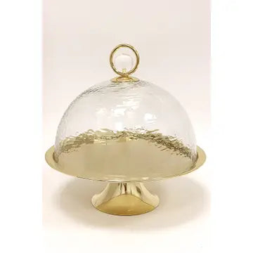 Cake Dome Gold with Clear Ball Knob