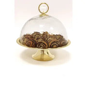 Cake Dome Gold with Clear Ball Knob