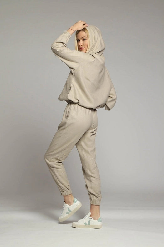 California Linen Hoodie Sweatshirt in Sand-Sweatshirt-Truly Linen-XS-Sand-Urbanheer