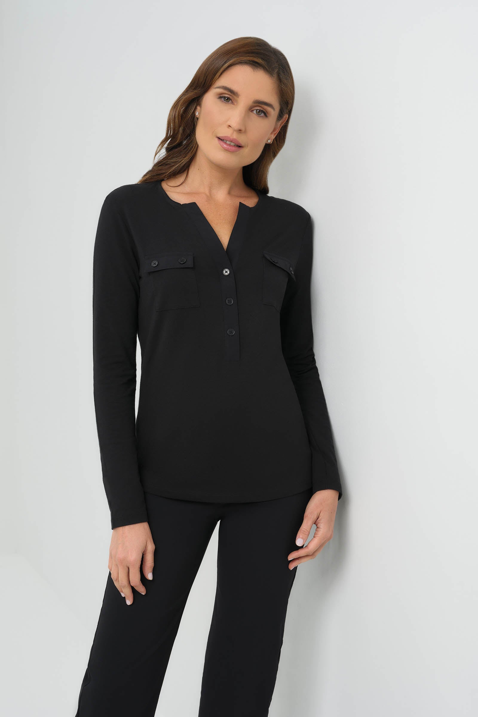 Calista Roll up Henley Top