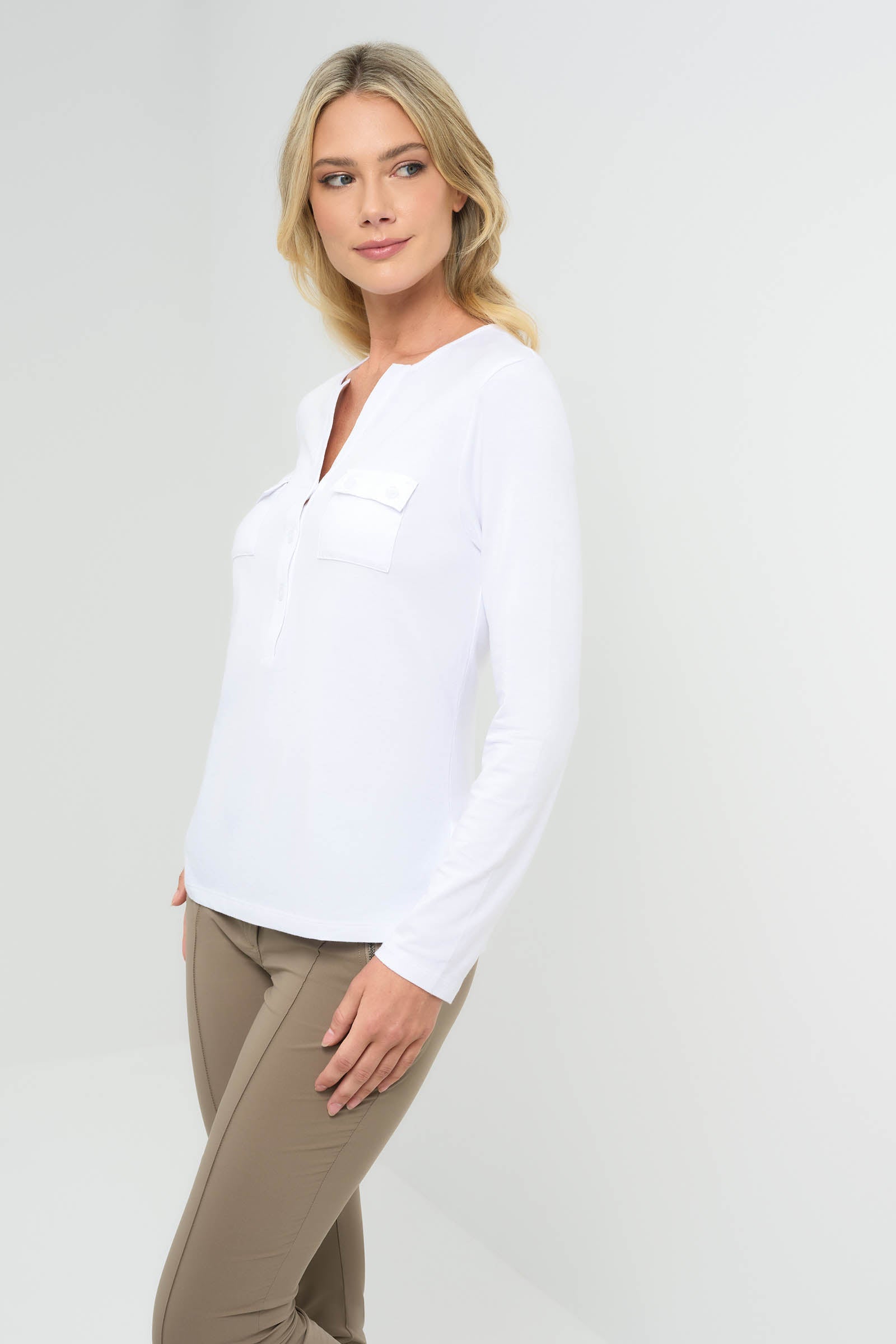 Calista Roll up Henley Top