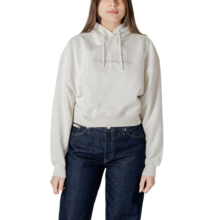 Calvin Klein Jeans Women Sweatshirts-Clothing Sweatshirts-Calvin Klein Jeans-white-XS-Urbanheer