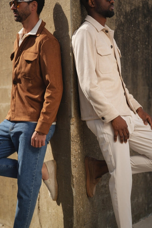 Camel Suede Outershirt-Coat-DONATO-S-Urbanheer