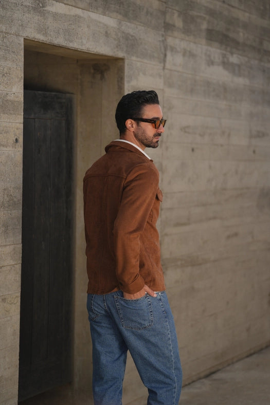 Camel Suede Outershirt-Coat-DONATO-S-Urbanheer