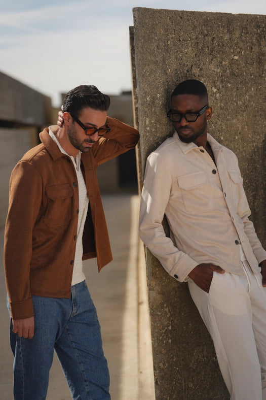 Camel Suede Outershirt-Coat-DONATO-S-Urbanheer