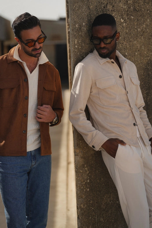 Camel Suede Outershirt-Coat-DONATO-S-Urbanheer