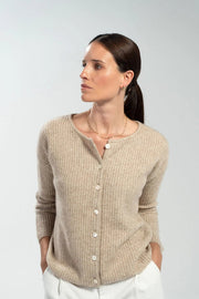 Camille Cashmere and Silk Cardigan Jaspe Beige-Cardigan-Bel Cashmere S.C.-S-Beige-Urbanheer