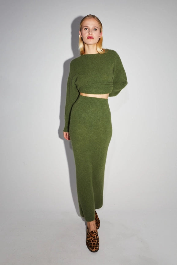 Camille Khaki Mermaid Skirt-Skirt-IMPREVU-XS-Urbanheer