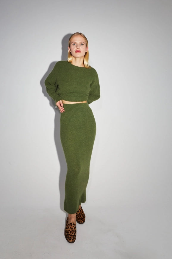 Camille Khaki Mermaid Skirt-Skirt-IMPREVU-XS-Urbanheer