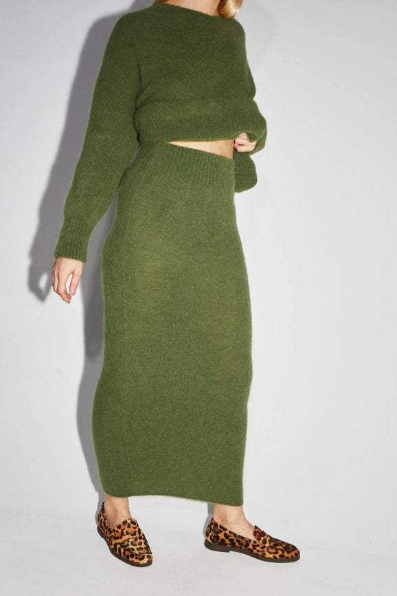 Camille Khaki Mermaid Skirt-Skirt-IMPREVU-XS-Urbanheer