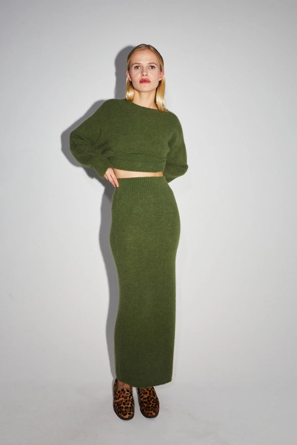 Camille Khaki Mermaid Skirt-Skirt-IMPREVU-XS-Urbanheer